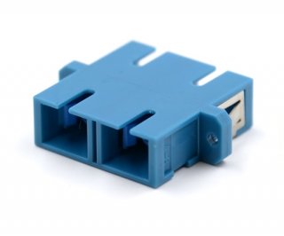 SC Duplex Blue Adapter with Flange
