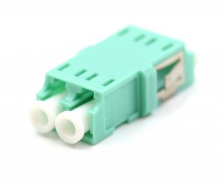 LC Duplex Aqua Adapter without Flange