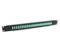 19 1U Panel with 24 Simplex SC Aqua Adapters