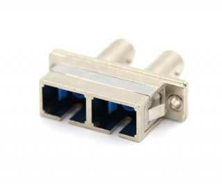 SC Female ST Female Duplex Hybrid Metal Adapter