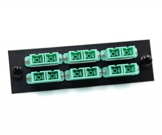 FType Plate with 6 Duplex SC Aqua Adapters