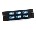 FType Plate with 6 Duplex LC Blue Adapters