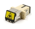 Shuttered SC Simplex Beige Adapter with Flange