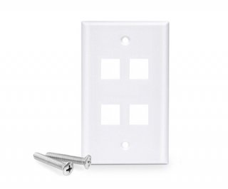 4 Port Keystone Wall Plate Single Gang
