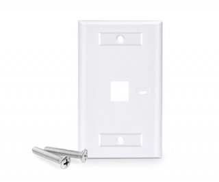 1 Port Keystone Wall Plate with ID Window Single Gang