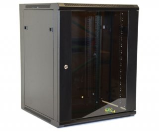 15U Wall Mount Equipment Cabinet Glazed Door Single