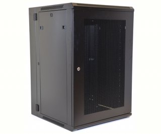 18U Wall Mount Equipment Cabinet Mesh Door Double