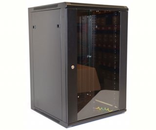18U Wall Mount Equipment Cabinet Glazed Door Single