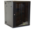 15U Wall Mount Equipment Cabinet Glazed Door Double