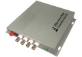 4 Channel Video Over Fiber Optic Converter with Audio and Data