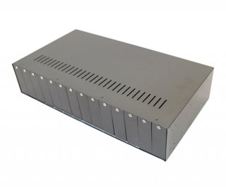 14 Port Chassis Media Converter 110V Dual Power