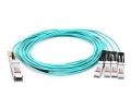 Arista Networks AOCQ4S100G20M Compatible 100G QSFP28 to 4 SFP28 Breakout Active Optical Cable AOC