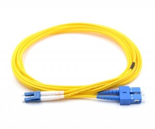20m LC to SC Duplex Singlemode Armored Fiber Cable