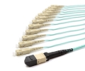 10m MTP Female to 12 SC UPC 12 Fiber Multimode OM3 50/125 Fanout Cable
