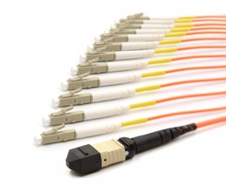 10m MTP Male to 12 LC UPC 12 Fiber Multimode OM1 625/125 Fanout Cable