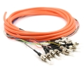 3m 12 Fiber ST Pigtail Multimode OM1 3m 12 Fiber ST Pigtail Multimode OM1