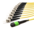 1m MTP Female to 12 ST UPC 12 Fiber Singlemode OS2 9/125 Fanout Cable