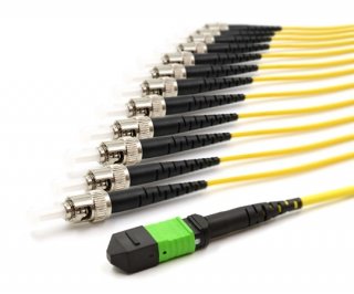 5m MTP Female to 12 ST UPC 12 Fiber Singlemode OS2 9/125 Fanout Cable