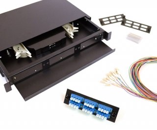 24 Fiber LC 9/125 1U Splicing Patch Panel Kit