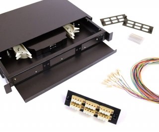 24 Fiber LC 625/125 1U Splicing Patch Panel Kit