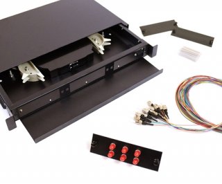 24 Fiber ST OM3 50/125 1U Splicing Patch Panel Kit