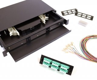 24 Fiber LC OM3 50/125 1U Splicing Patch Panel Kit