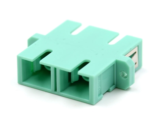 SC Duplex Aqua Adapter with Flange  SC Duplex Aqua Adapter with Flange