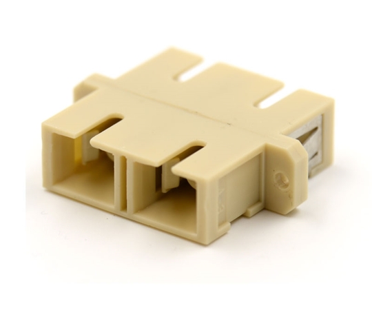 SC Duplex Beige Adapter with Flange  SC Duplex Beige Adapter with Flange