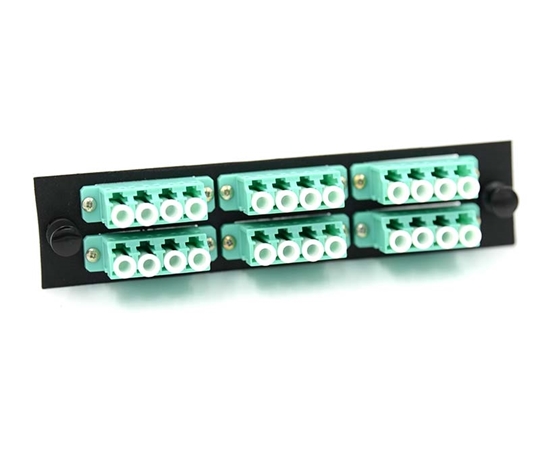 LGX Adapter Plate with 6 Quad LC Aqua Adapters  LGX Adapter Plate with 6 Quad LC Aqua Adapters