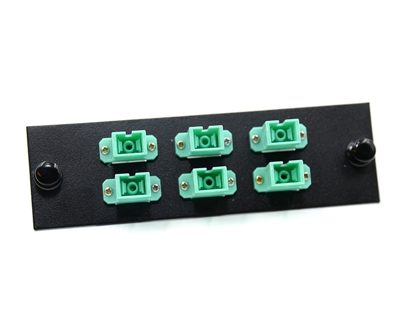 FType Plate with 6 Simplex SC Aqua Adapters
