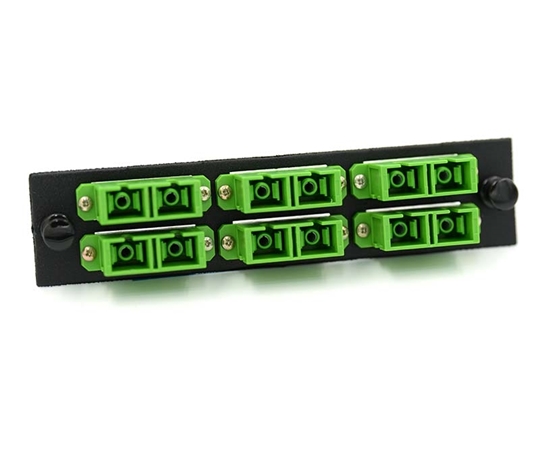 LGX Adapter Plate with 6 Duplex SC Green Adapters  LGX Adapter Plate with 6 Duplex SC Green Adapters