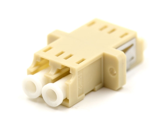 LC Duplex Beige Adapter with Flange  LC Duplex Beige Adapter with Flange