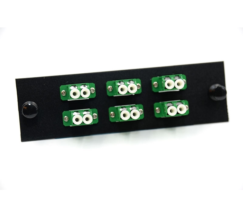 FType Plate with 6 Duplex LC Green Adapters