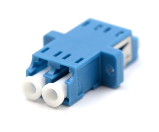 LC Duplex Blue Adapter with Flange  LC Duplex Blue Adapter with Flange