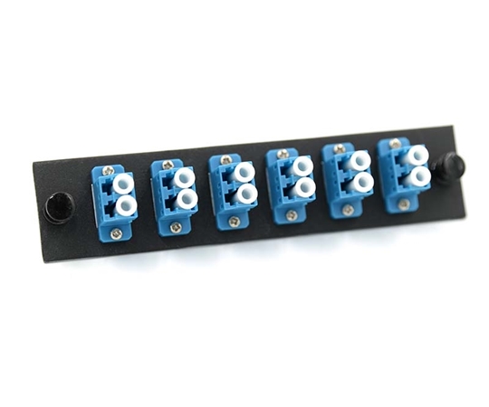 LGX Adapter Plate with 6 Duplex LC Blue Adapters  LGX Adapter Plate with 6 Duplex LC Blue Adapters