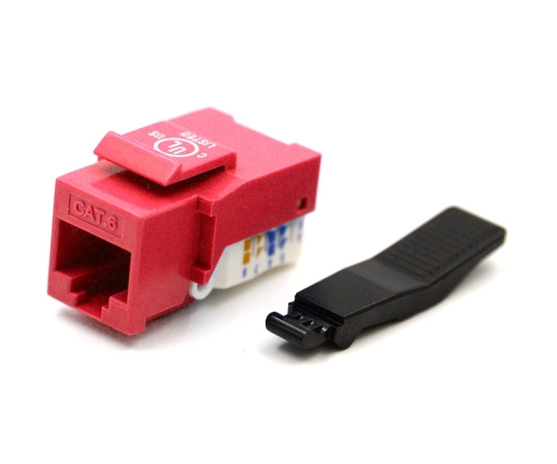 Cat6 Keystone Jack Toolless Type Red