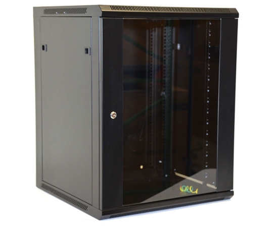 15U Wall Mount Equipment Cabinet Glazed Door Single  15U Wall Mount Equipment Cabinet Glazed Door Single