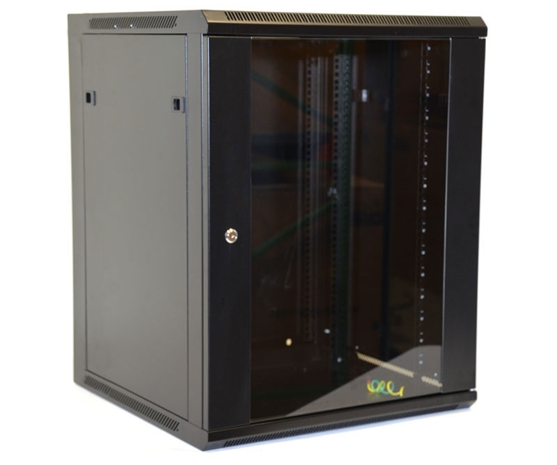 15U Wall Mount Equipment Cabinet Glazed Door Single
