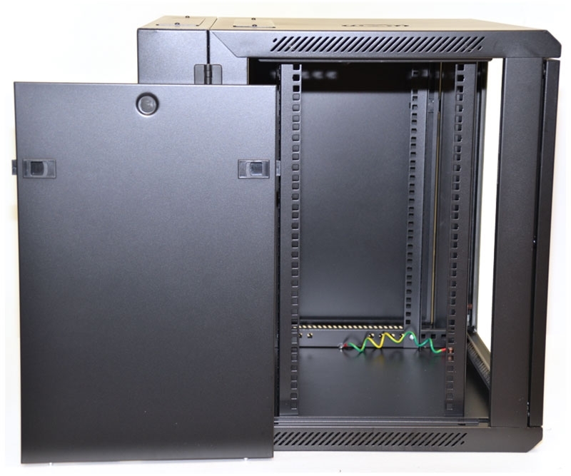 12U Wall Mount Equipment Cabinet Glazed Door Double