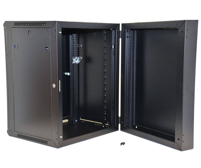 15U Wall Mount Equipment Cabinet Mesh Door Double