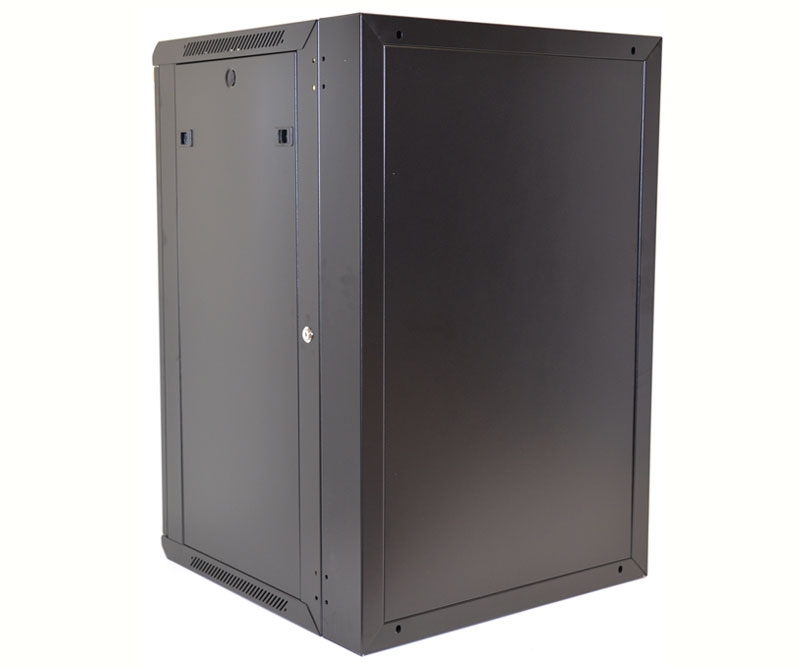 18U Wall Mount Equipment Cabinet Glazed Door Double