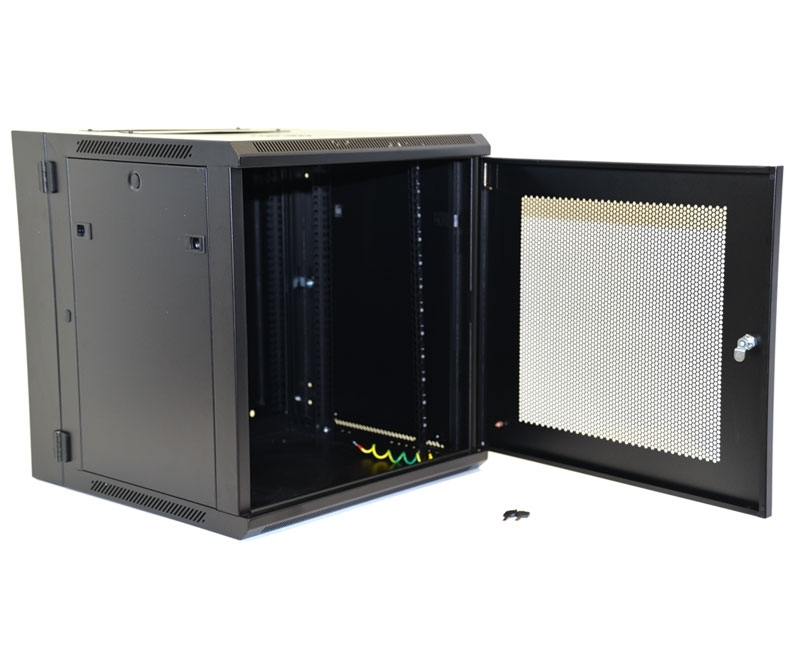 12U Wall Mount Equipment Cabinet Mesh Door Double