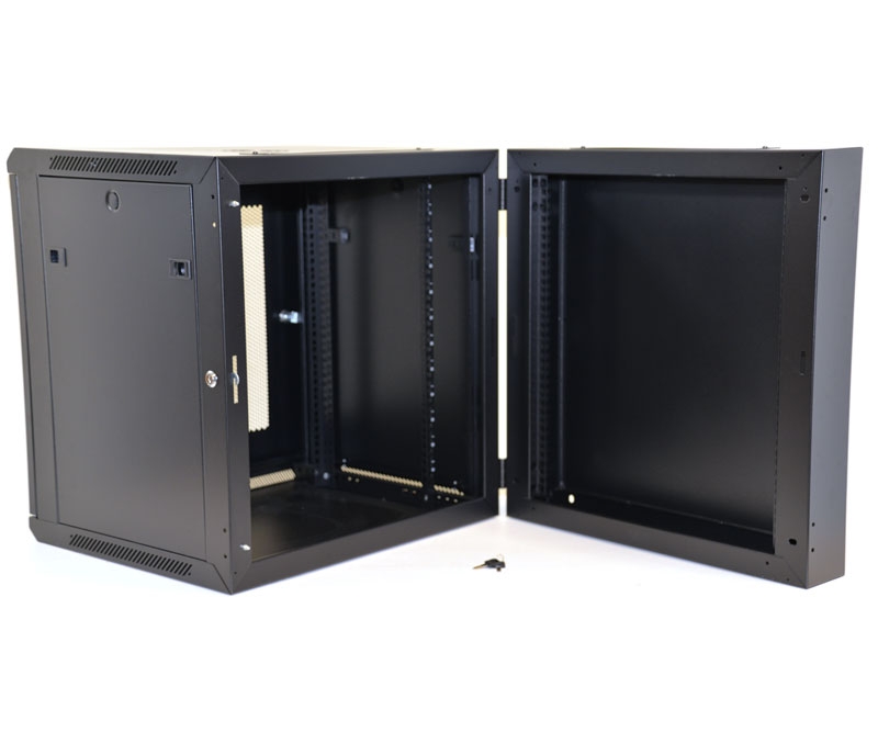 12U Wall Mount Equipment Cabinet Mesh Door Double