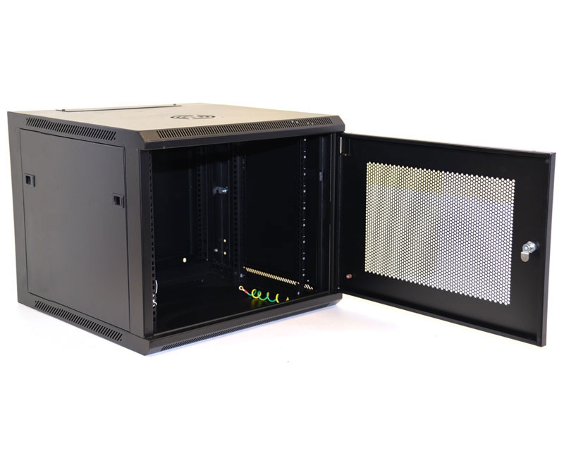 9U Wall Mount Equipment Cabinet Mesh Door Single