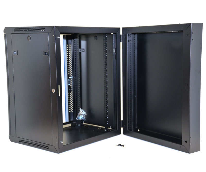 15U Wall Mount Equipment Cabinet Vented Border Double