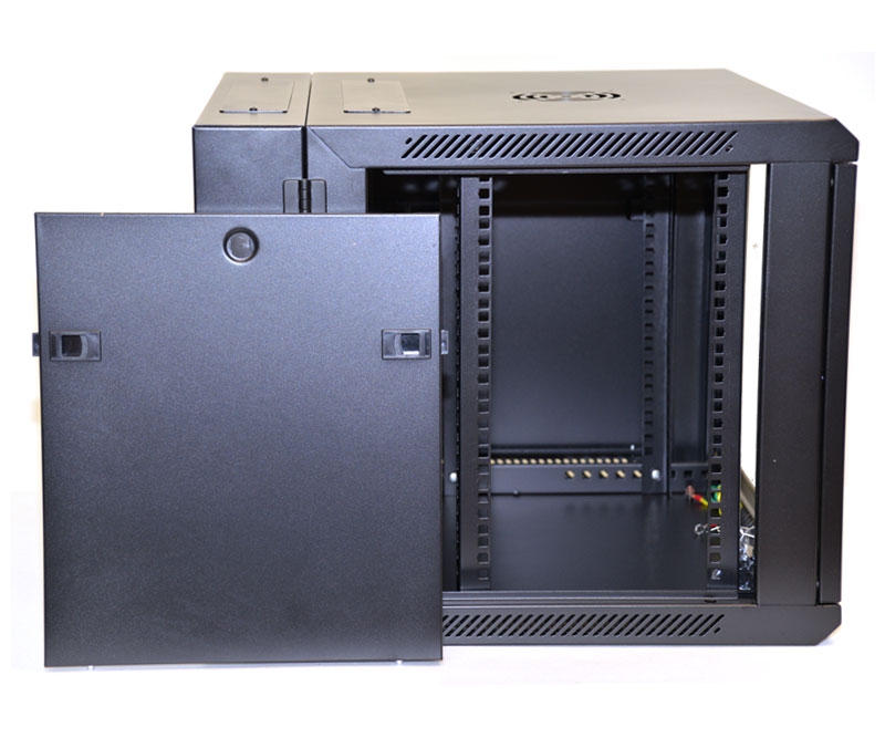 9U Wall Mount Equipment Cabinet Glazed Door Double