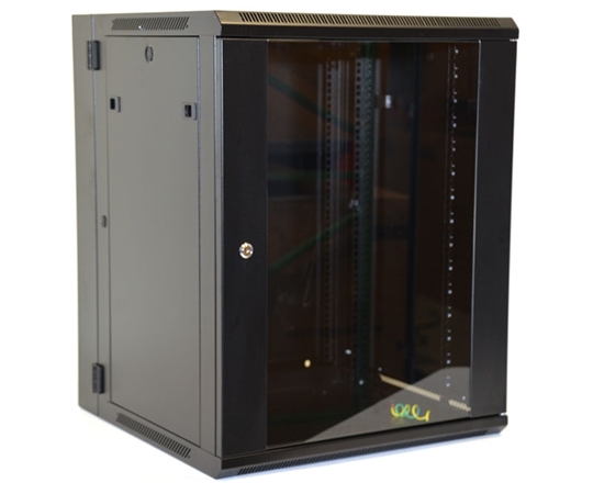 15U Wall Mount Equipment Cabinet Glazed Door Double  15U Wall Mount Equipment Cabinet Glazed Door Double