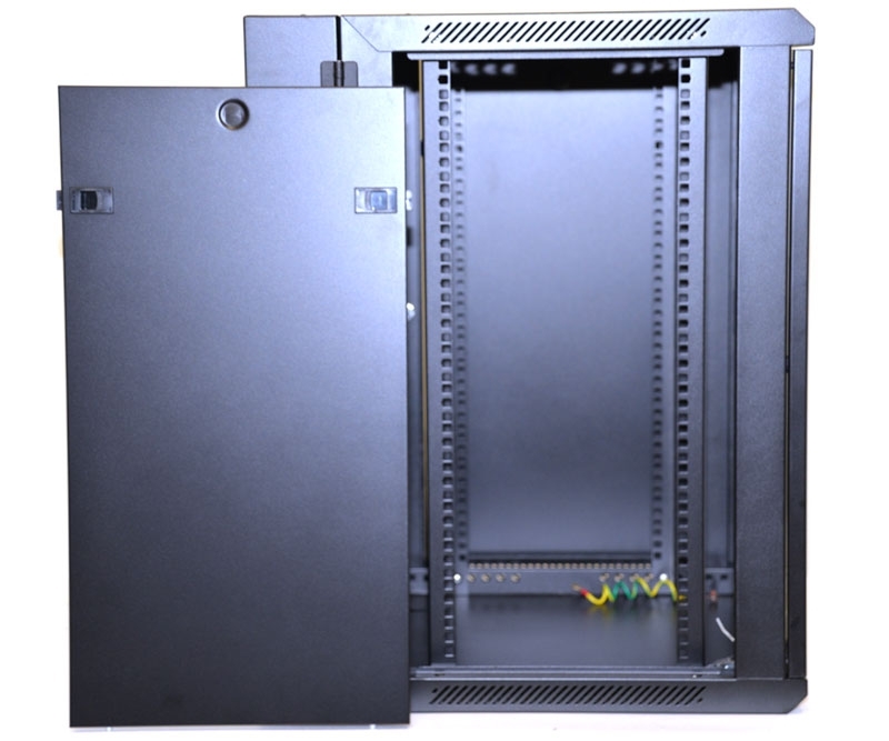 15U Wall Mount Equipment Cabinet Glazed Door Double