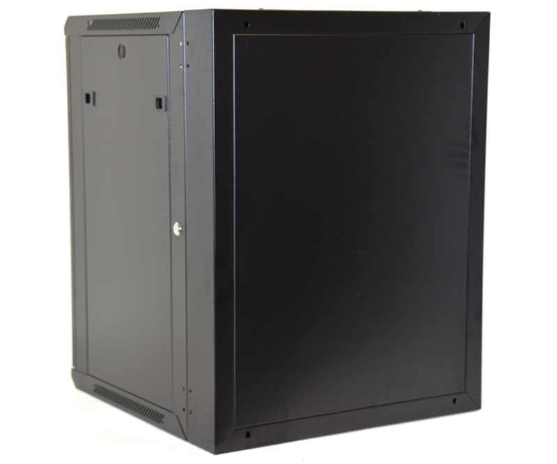 15U Wall Mount Equipment Cabinet Glazed Door Double