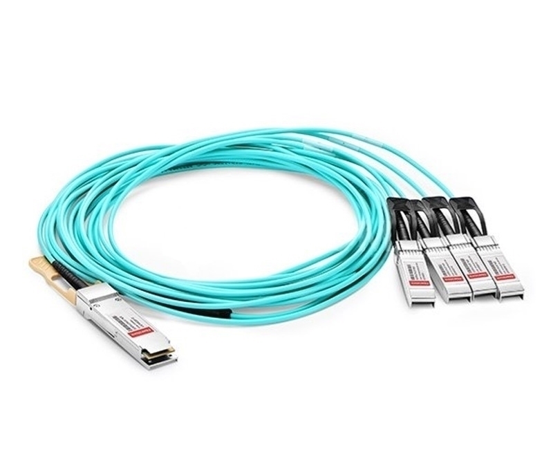 H3C Networks QSFP284SFP28AOC5M Compatible 100G QSFP28 to 4 SFP28 Breakout Active Optical Cable AOC